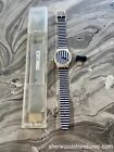 VINTAGE 1988 SWATCH DEAUVILLE WATCH WORKING  NEW BATTERY GW 401 BAND DAMAGED