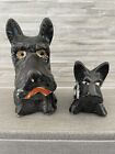 Two Vintage Ceramic Scottie Dog Coin Banks Made in Japan