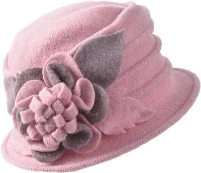 Vestido de lana floral vintage para mujer Cloche sombrero de invierno años 20 Foto 1 de 4