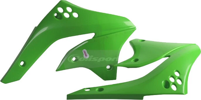 Cucharas de radiador Polisport de plástico verde Kawasaki KX450F 2006-2008 Foto 1 de 1