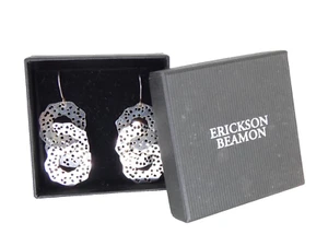 Erickson Beamon Drop Earrings Silver Vintage Intertwined Perforated Circles Gift - Picture 1 of 5