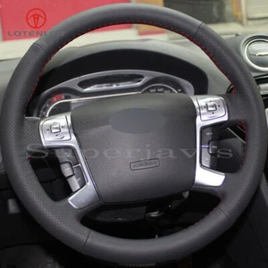 Custom Black PU Leather Steering Wheel Stitch on Cover For Ford Mondeo 2007-2012 - Picture 1 of 10