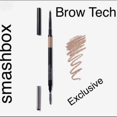 SMASHBOX Brow Tech Matte Pencil in Blonde Dual Ended Spoolie Brush Tool NIB  - Image 1 of 2