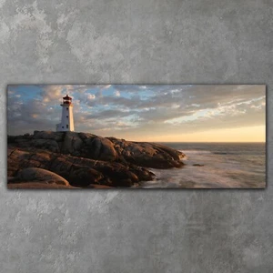 Canvas XXL Wandbilder Leinwand Leuchtturm Sonnenuntergang Küste 125x50 - Bild 1 von 11