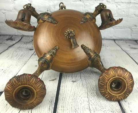 Antique Art Nouveau Victorian H & H Ceiling Light Fixture Chandelier Pendant Cover