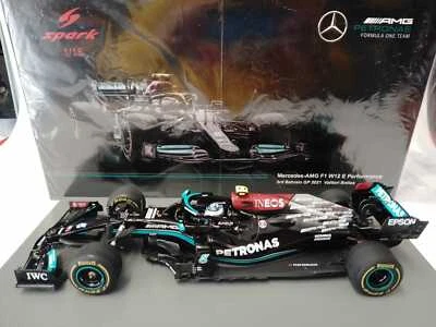 Spark Mercedes AMG W12 #77 Valtteri Bottas 3rd Bahrain GP 2021 1/18 18S577 - Immagine 1 di 2