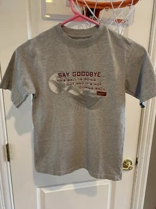 Nike Youth Tee Shirt Size 6 Small Gray Baseball “ Say Goodbye” - Picture 1 of 4