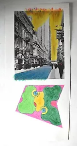 FRAMOUS CRAYOLA CRAYONS COLORING CUTOUT OF LUDWIG MIES VAN DER ROHE MoMA, 1969 - Picture 1 of 3
