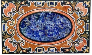 48" x 30" Marble center Table Top Pietra Dura Handmade inlay art work - Picture 1 of 1