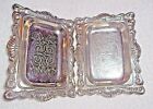 2 Trinket Holder Dish Mint Tray Ornate SILVER PLATE Vintage Hong Kong 3 x 2 1/4 