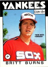 1986 O-Pee-Chee Britt Burns #174 New York Yankees