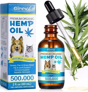 Hemp Oil for Dogs Cats Anxiety, Pain,Stress Calming Drops 100% Organic 60ML - Picture 1 of 7