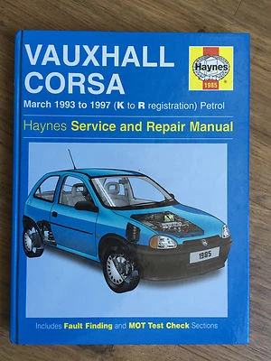 MINT CONDITION VAUXHALL CORSA PETROL HAYNES MANUAL 1993 to 1997 K to R REG - Image 1 of 2