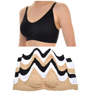1 Seamless V Neck Padded Bralette Bra Cami Women S-M - Picture 1 of 1