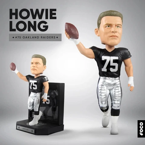 HOWIE LONG Los Angeles Oakland Raiders Legend NFL Matted Jersey Bobblehead NIB! Cover