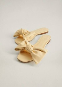 yellow flat sandals with bow