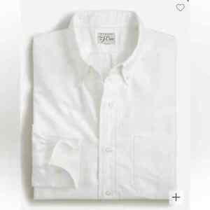J. Crew Relaxed Traditional Weight Oxford Shirt Long Sleeve Button White Small