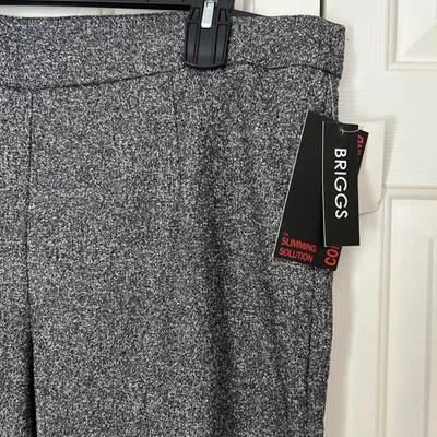 Briggs Women’s Pants 20W Slimming Solution Comfort Waistband Black White Tweed - Image 1 of 4