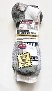 Dickies Shin Protector Boot Socks, Dickies Mens Socks 2 Pair White 6-12 - Picture 1 of 3