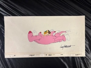 Hanna Barbera Funtastic Fred Flintstone cel drawing SIGNED 2X Iwao Takamoto OPC - Picture 1 of 7