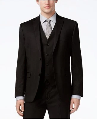 Alfani Mens Slim fit Suit Jacket Blazer 42 L Black Solid Stretch - Image 1 of 4