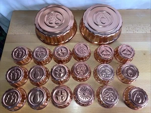20er Set dekorative kupferfarbene Kuchenform oder Jelloformen ~ 2 Größen 8 Muster - Bild 1 von 11