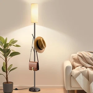 Tall Floor Lamp for Living Room,Modern Standing Lamp with 3 Hooks Clothes Rac... - Picture 1 of 7