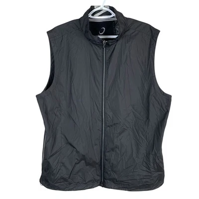 Zero Restriction Tour Series Golf Vest Windbreaker Men L Black Full Zip Reflects - Image 1 of 4