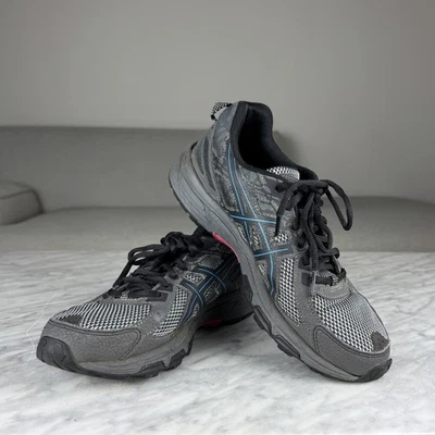 ASICS GEL-VENTURE 6 WOMENS ATHLETIC SHOES SIZE 8.5 GRAY FAUX LEATHER & FABRIC UP - Image 1 of 4