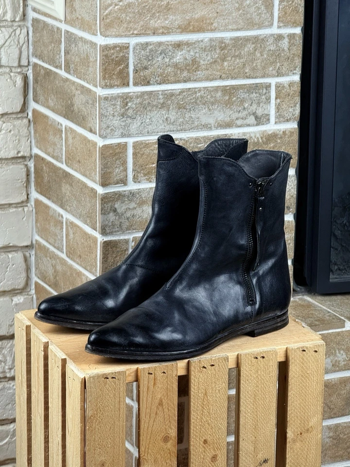 Mujer MOMA Cuero Azul Oscuro Cremallera Botines Talla US:10 EU:40 Foto 1 de 4