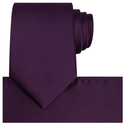Juego de corbata de color liso para hombre con corbata y pañuelo cuadrado de bolsillo a juego Foto 1 de 4
