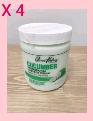 Lote de 4 Crema de Masaje Perfumada Queen Helene Professionals Pepino, 15oz Foto 1 de 3