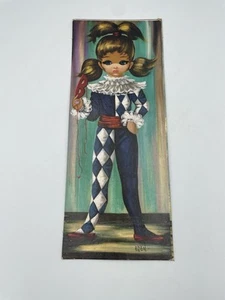 Eden Moppet Maskerade Mädchen Gemälde Harlekin große Augen - Bild 1 von 9