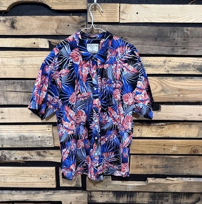 Camisa Hawaiana Floral Free Planet Para Hombre Con Botones Manga Corta Negra 3X Foto 1 de 4