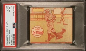 1949 R302-2 M.P. & CO Hand Cut Joe DiMaggio #105 Yankees PSA 2 Good (Nice Card!) - Bild 1 von 2