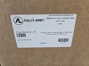 23  Roll Able Label black wax/resin ribbon for zebra printer   4.33” x 984' - Picture 1 of 3