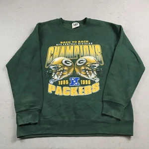 VINTAGE Green Bay Packers Sweatshirt Mens Large Lee Nutmeg Crewneck Playoffs 90s - Picture 1 of 11