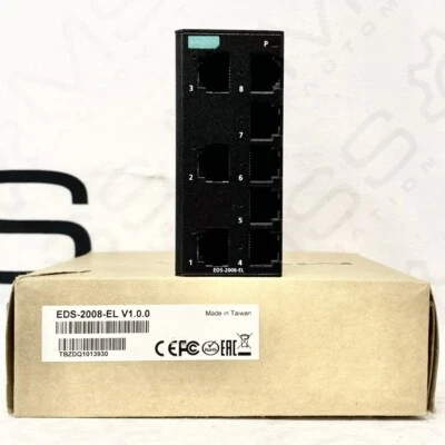 Moxa EDS-2008-EL 8-Port Entry-Level Unmanaged Switch, 8 10/100 BaseTX Ports USA - Image 1 of 4