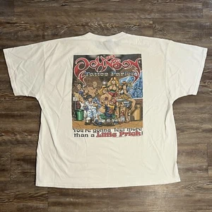 T-shirt vintage 1999 Big Johnson salon de tatouage taille XXL 2XL drôle comédie humour - Photo 1/11