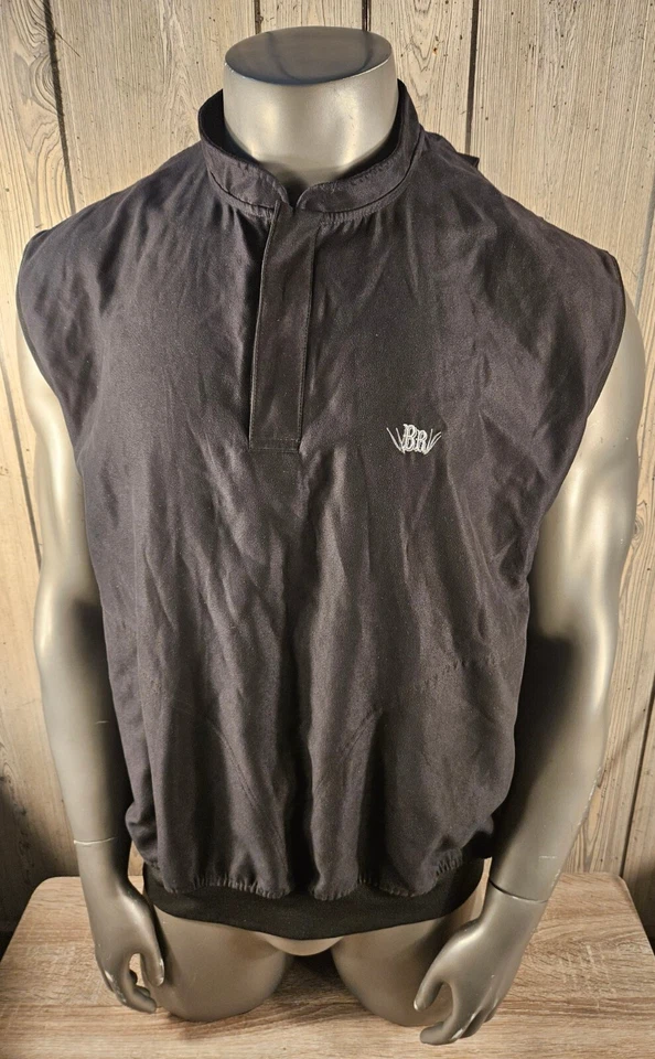 Zero Restriction Microsuede Vest Mens XL Black 1/4 Zip BR Golf Logo  - Image 1 of 4
