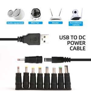 USB-A to 2.0-5.5mm Barrel Jack Male DC 5V power charger plug adapter cable lead