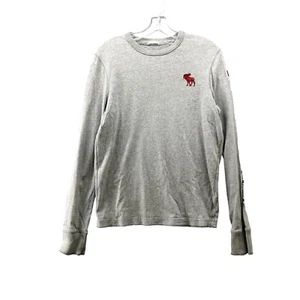 VTG Abercrombie & Fitch Muscle Long Sleeve T Shirt Mens S Gray Crewneck - Picture 1 of 13
