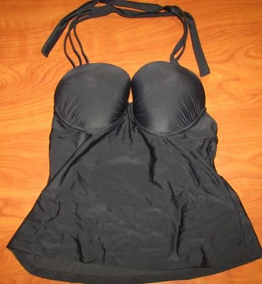 NOVO MAIÔ TANKINI BONGO JUNIORS ÔNIX PRETO 3 TIRAS TAMANHO M NOVO COM ETIQUETAS - Imagem 1 de 2