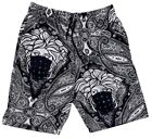 Crooks & Castles Men's Medusa AOP Hybrid Walk Boardshort Shorts in Black/White