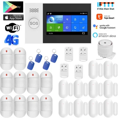 V47 Tuya APP WiFi+4G Sim Card Wireless Home Security Alarm Burglar System+RFID - Image 1 of 4