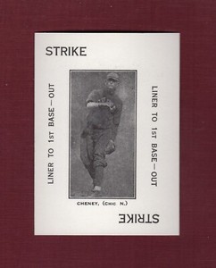 LARRY CHENEY, Cubs ~ 1914 Polo Grounds Game card WG4 | 1973 TCMA Reprint A