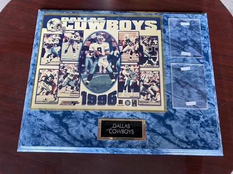 Vintage 1996 DALLAS COWBOYS Hanging Sign Plaque W/ Card Slots 15x12 Cover