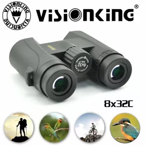 Visionking 8x32 Hunting Outdoor Roof Binoculars Green Travelling - Picture 1 of 7