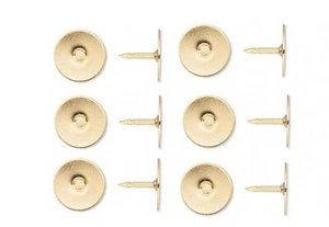 Tie Tac Back, 10 Gold Plated Brass 12mm Flat Pad Make Anything a Tie Tac - Picture 1 of 1