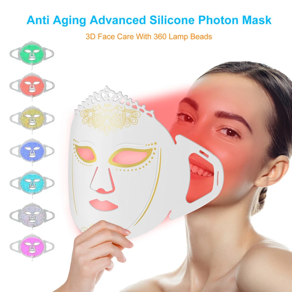 ZJKC 7 Colors Led Mask Face Red Light Therapy Device Pdt for Firm Skin Whitening - Image 1 of 4